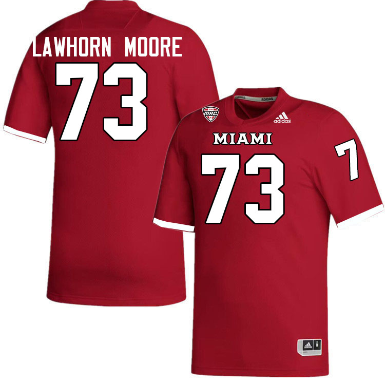 Miami University Redhawks #73 Brandon Lawhorn Moore College Football Jerseys Stitched-Red